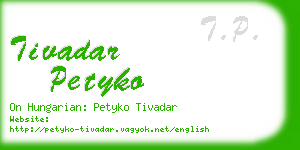 tivadar petyko business card